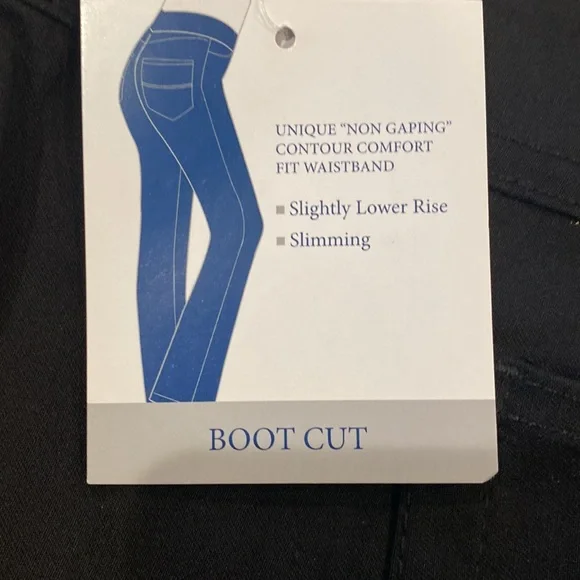 NWT Womens Falls Creek black tech stretch pant low rise bootcut ankle plus size - Picture 8 of 8